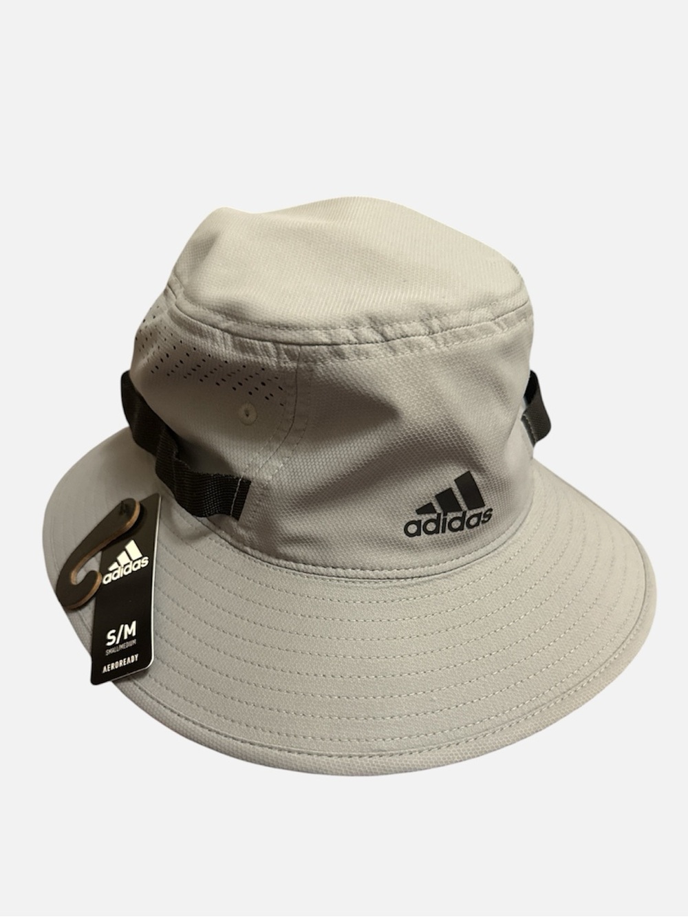 adidas UNISEX Light Beige Bucket Hat with Black Logo